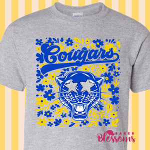 Floral Cougars Youth and Adult/Unisex Tee