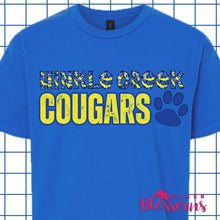 Load image into Gallery viewer, Hinkle Creek Cougars Tie Dye Letters Youth And Adult/Unisex Sweatshirts