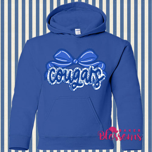 Cougars Bow Youth And Adult/Unisex Hooded Sweatshirts