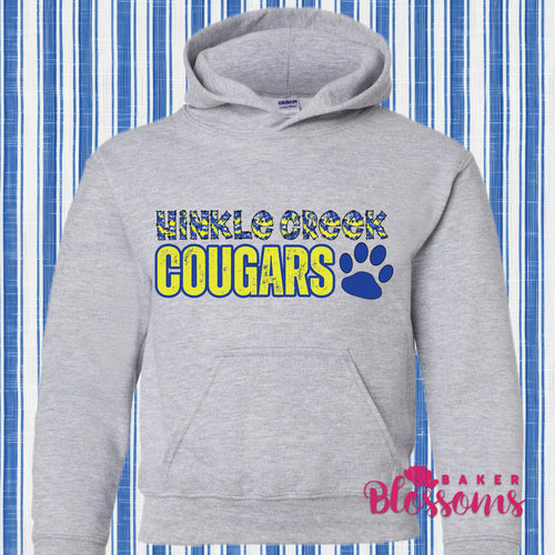 Hinkle Creek Cougars Tie Dye letters Youth And Adult/Unisex Hooded Sweatshirts