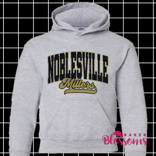 Noblesville Millers Black Youth And Adult/Unisex Hooded Sweatshirts