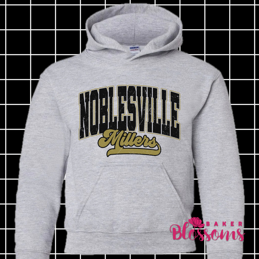 Noblesville Millers Black Youth And Adult/Unisex Hooded Sweatshirts