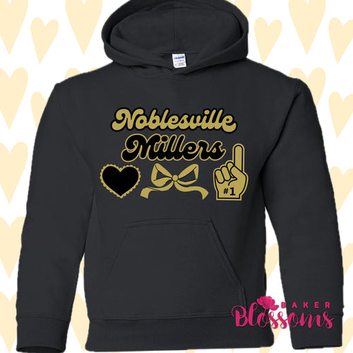 Noblesville Millers Bow Youth And Adult/Unisex Hooded Sweatshirts