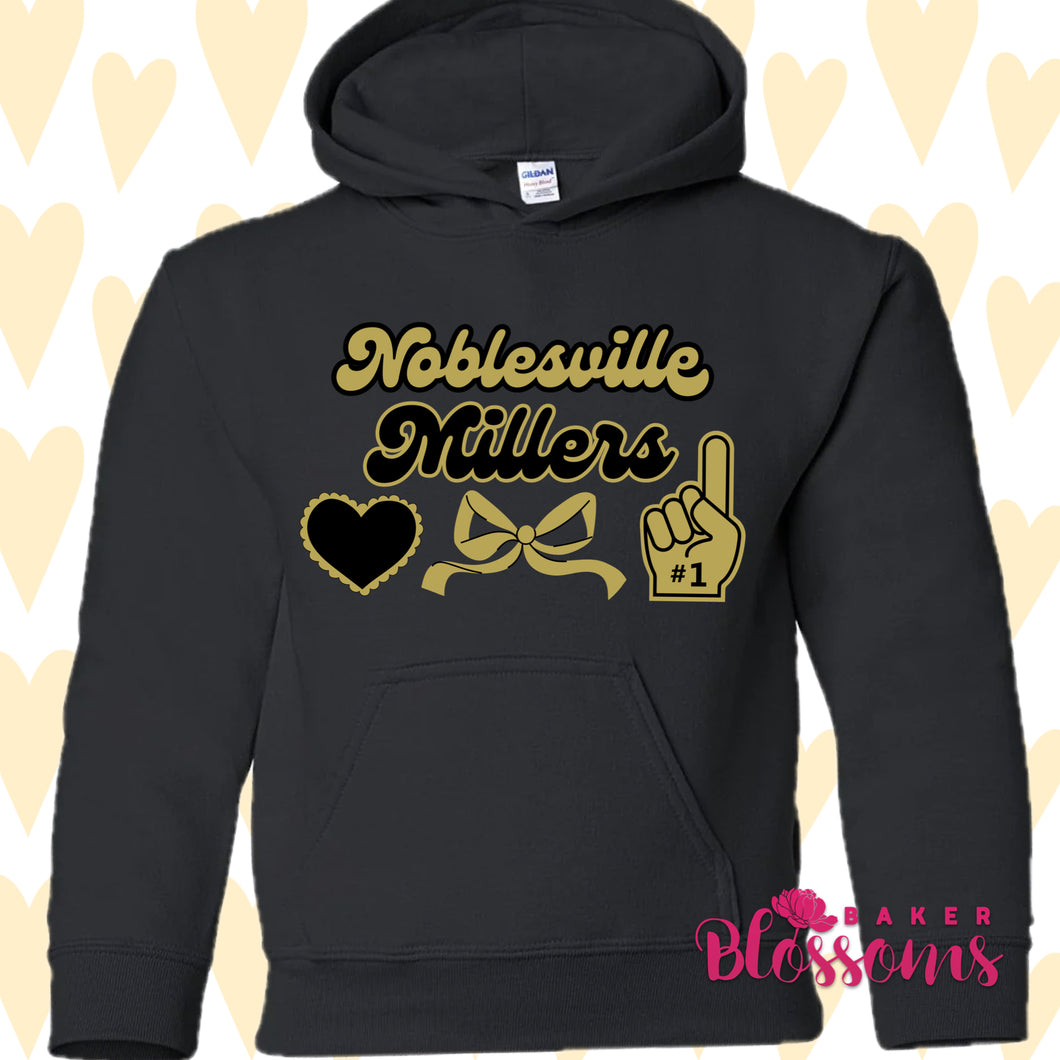 Noblesville Millers Bow Youth And Adult/Unisex Hooded Sweatshirts