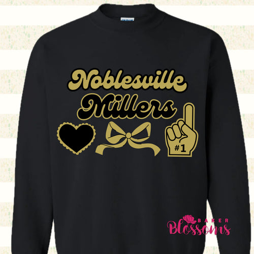 Noblesville Millers Bow Youth/Adult Unisex Crewneck Sweatshirt