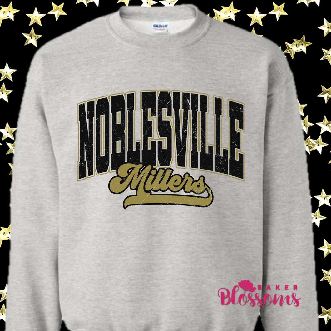 Noblesville Millers Black Youth/Adult Unisex Crewneck Sweatshirt