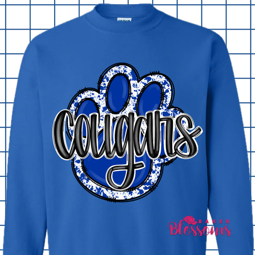 Cougars Paw Youth And Adult/Unisex Sweatshirts