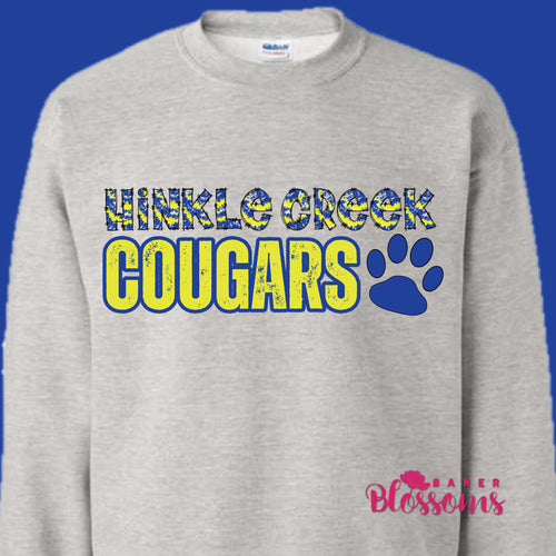Hinkle Creek Cougars Tie Dye Letters Youth And Adult/Unisex Sweatshirts
